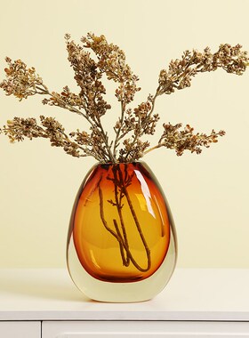 特厚玻璃水培花瓶花器摆件客厅电视柜玄关餐桌样板房极简摆设