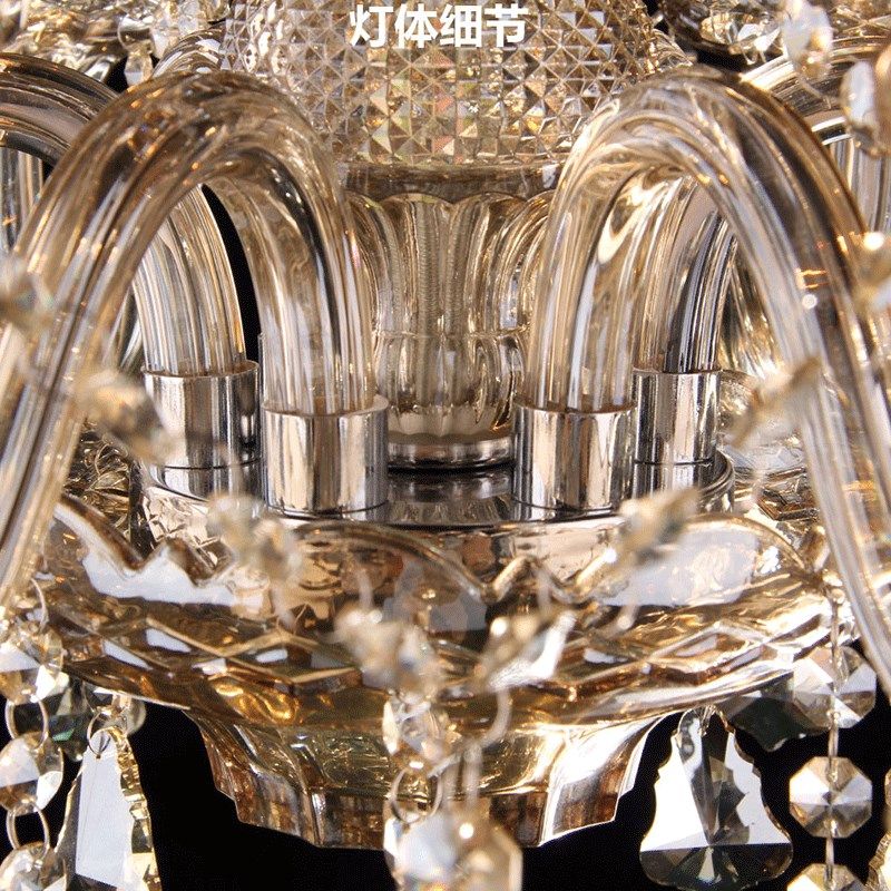 奥灯干邑色欧式蜡烛水晶吊灯客厅餐厅低户型楼层短灯体水晶灯1392,淘宝优惠券,粉丝福利购,淘宝优惠卷