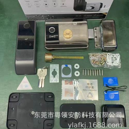 涂鸦通通大门老式不锈钢防盗门双指纹双刷卡密码感应智能指纹门锁 - 图2