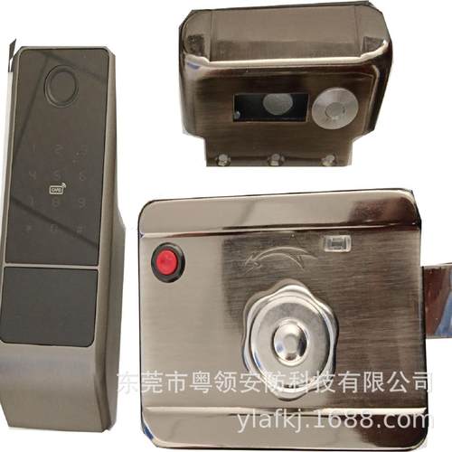 涂鸦通通大门老式不锈钢防盗门双指纹双刷卡密码感应智能指纹门锁 - 图0