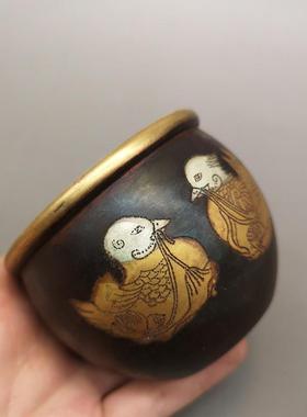 仿古黄铜古玩收藏铜缸摆件 家居装饰工艺礼品缸摆设黄铜缸