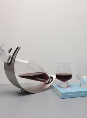 北欧极简金属透明酒具摆件样板房家居玄关茶几客厅创意工艺品摆件