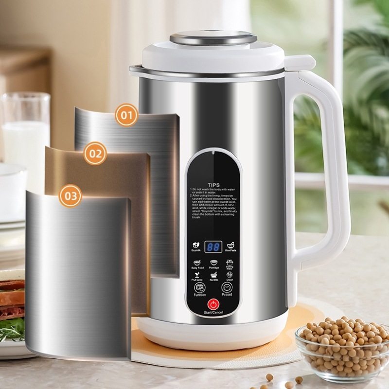 110V220V1.2升不锈钢外壳豆浆机免泡自动清洗破壁机跨境代发,淘宝优惠券,粉丝福利购,淘宝优惠卷