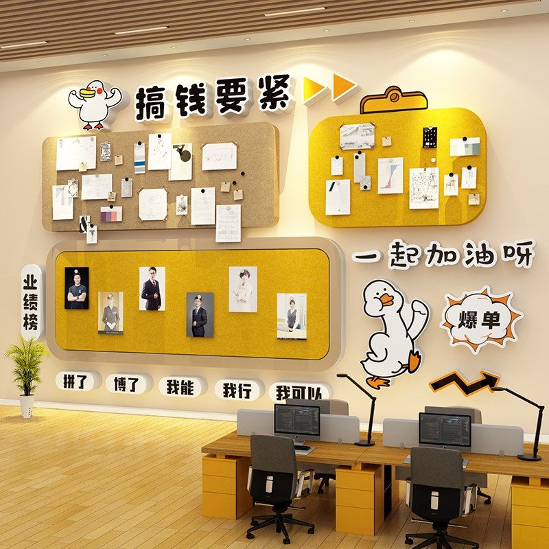 办公室氛围布置毛毡板照片墙面贴企业文化公司公告栏员工风采展示,淘宝优惠券,粉丝福利购,淘宝优惠卷