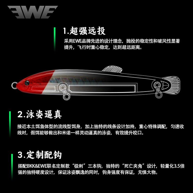 23款EWE美夏鳅哥沉水铅笔泥鳅造型远投颤沉假饵翘嘴专杀鳜鱼鲈鱼,淘宝优惠券,粉丝福利购,淘宝优惠卷