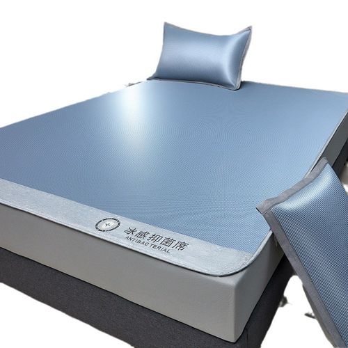 夏季碳光冰丝凉席床笠款三件套可水洗折叠凉感空调软席子裸睡2024 - 图3