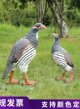 园林小品公园农家乐摆件玻璃钢户外仿真动物装饰田园大型公鸡雕塑