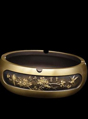 宏达 黄铜家居铜器摆件 铜烟灰缸创意十二生肖铜烟缸