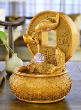 风水轮招财进宝流水摆件室内客厅前台聚宝盆乔迁商铺会所开业礼品
