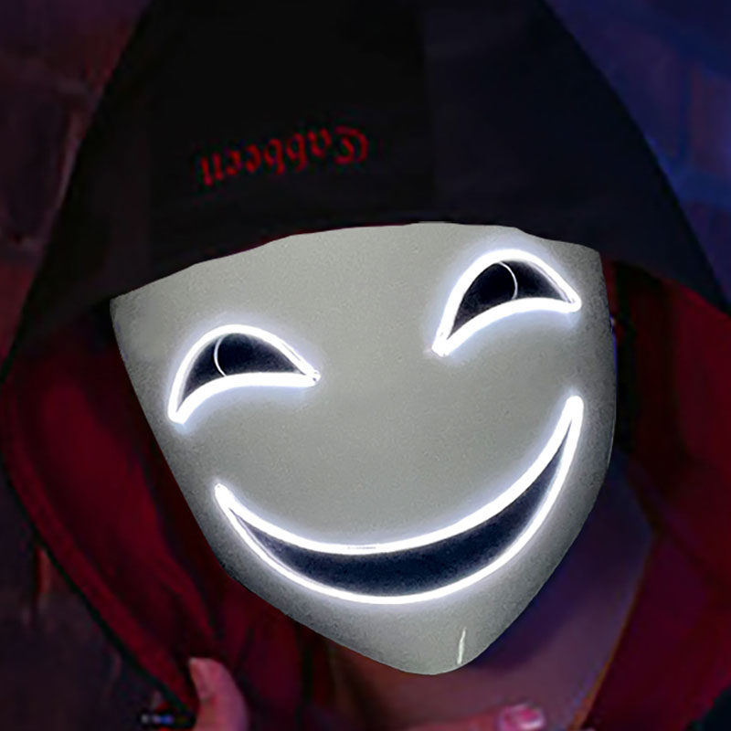 LED发光漆黑的子弹蛭子影胤面具全脸鬼脸小丑塑料黑之契约万圣节,淘宝优惠券,粉丝福利购,淘宝优惠卷