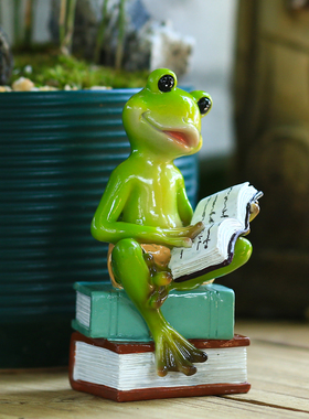 青蛙摆件创意微景观庭院家居桌面装饰可爱动物摆设造景花园艺杂货