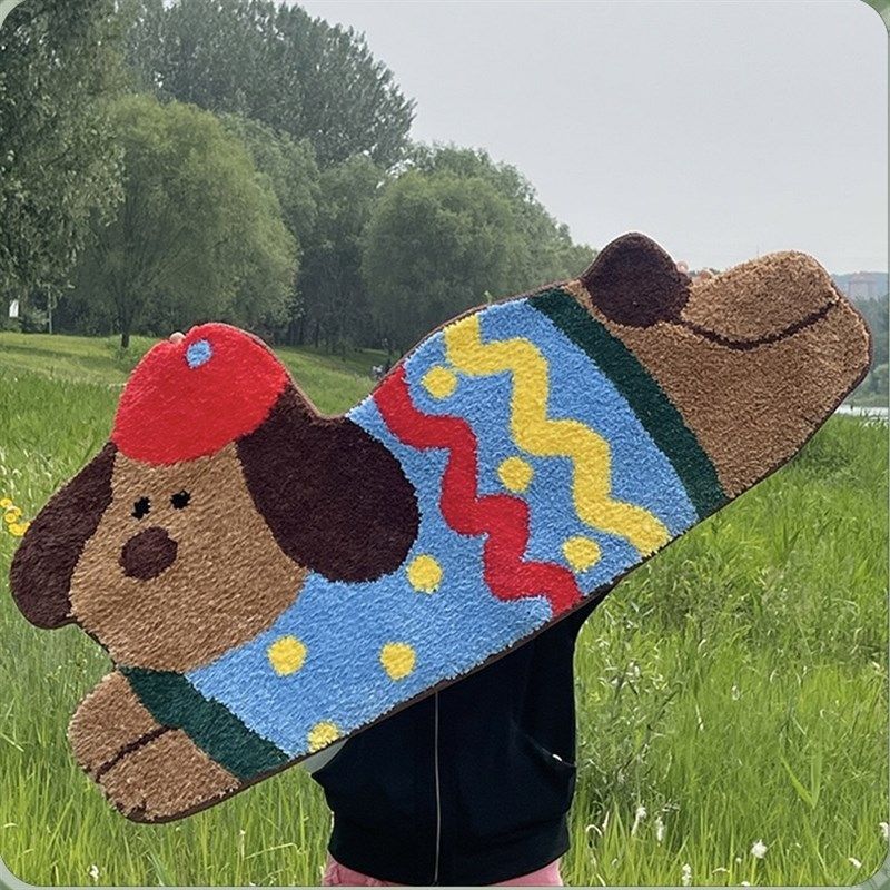 趴趴狗tufting植绒多巴胺地毯客厅卧室床边毯长条儿童房可爱地垫,淘宝优惠券,粉丝福利购,淘宝优惠卷