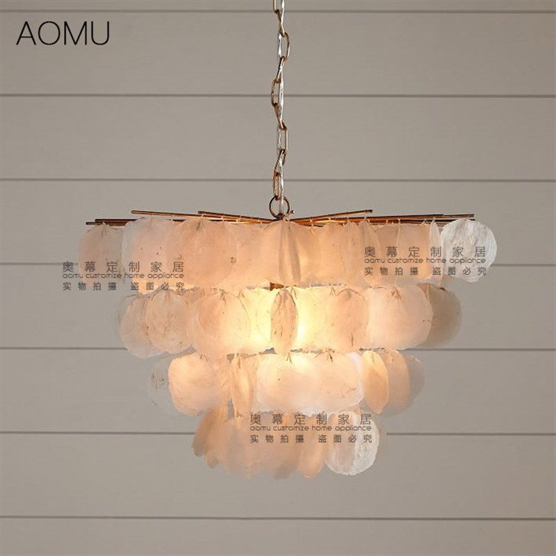 简单奢华卧室吊灯天然白色贝母浪漫珠帘圆形餐厅清新云母片吊灯,淘宝优惠券,粉丝福利购,淘宝优惠卷
