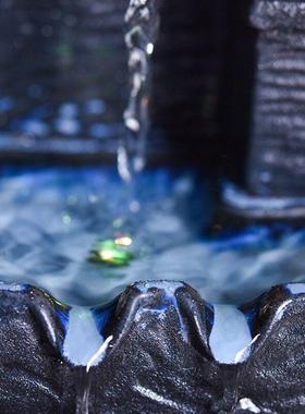 陶瓷流水摆件加湿器家居客厅桌面喷泉创意玄关装招财循环流水摆件