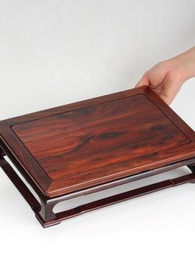 大红酸枝仿明式弯脚套二长方形底座工艺品奇石玉石盆景摆件底座