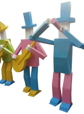 源头制作艺术音乐人公园摆件来图制作大型广场铁艺金属模型