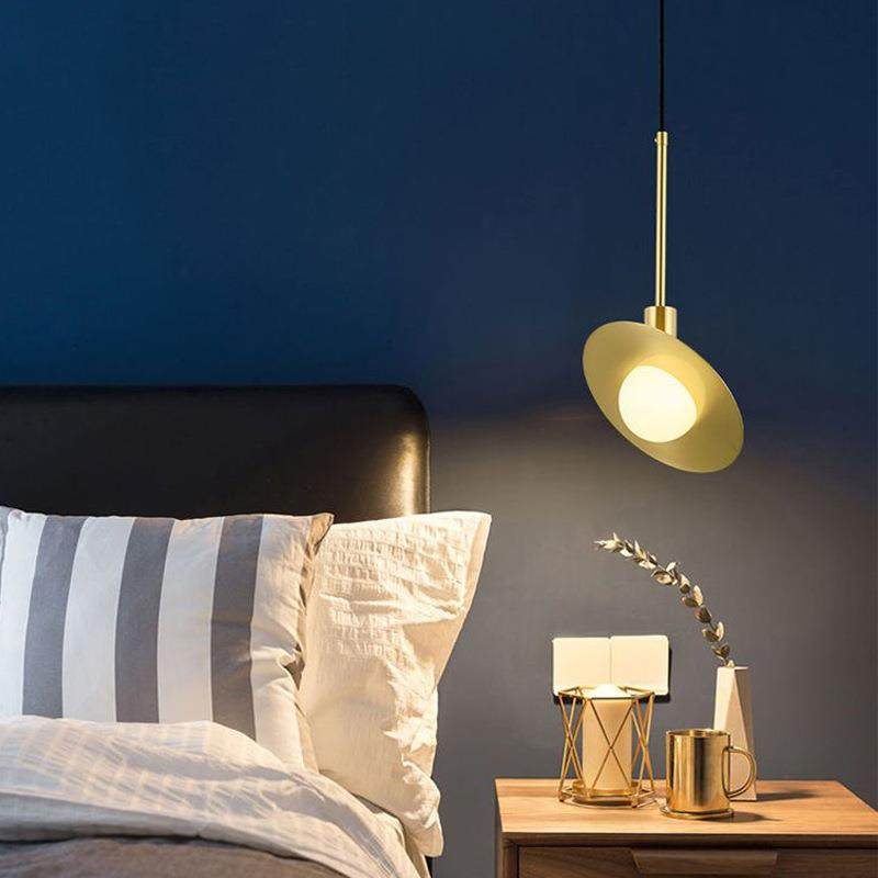 北欧床头吊灯创意个性简约黄铜飞碟小吊灯时尚餐厅灯吧台装饰吊灯,淘宝优惠券,粉丝福利购,淘宝优惠卷