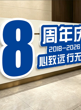 周年庆氛围布置PVC板墙贴公司前台背景形象墙装饰美容院理发店庆