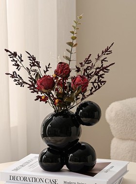 奶油风花瓶摆件客厅插花卧室玄关电视柜创意家居陶瓷工艺品