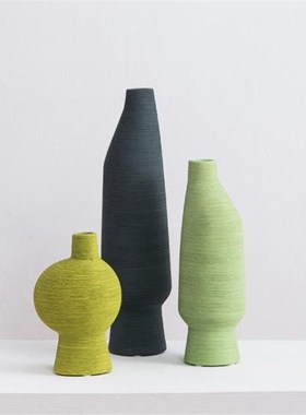 玄关陶瓷样板房隔板感家居摆件几何现代艺术花器简约陶瓷抽象花瓶