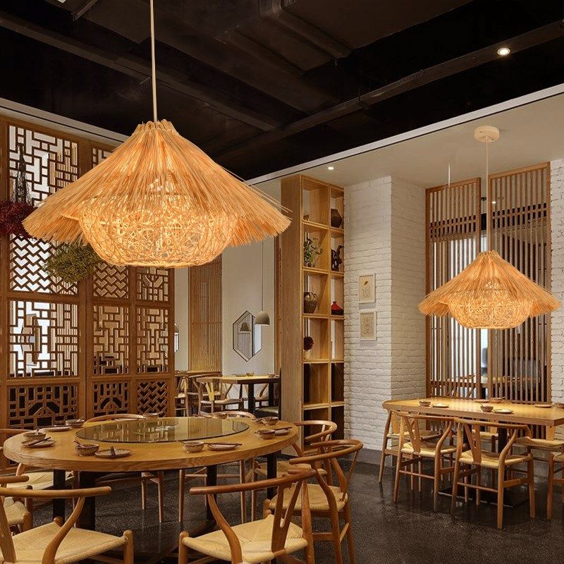 东南亚藤编吊灯手工编织茶室民宿创意个性火锅店鸟巢清吧咖啡店灯,淘宝优惠券,粉丝福利购,淘宝优惠卷