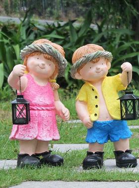 入户花园布置室外园艺卡通人物摆件创意娃娃花盆天台阳台景观造景