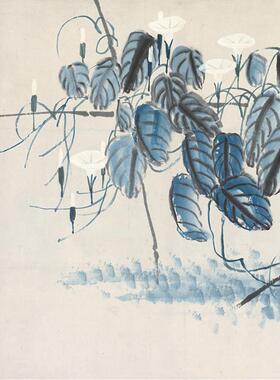 名人字画齐白石茶室装饰画横款客厅写意国画花鸟中式背景墙挂画