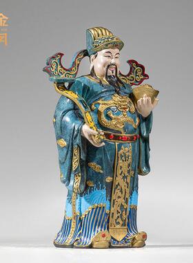 铜金岁月禄星公佛像黄铜摆件家居办公室店铺供奉禄星公神像铜摆件