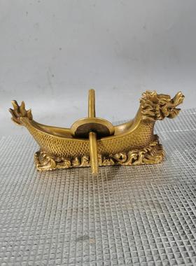 仿古铜龙头药捻子碾子中医碾药机药店中医药铜器装饰摆件摆设