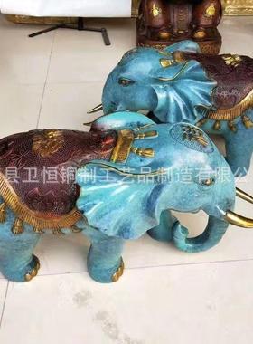 纯铜大象摆件大小号家居客厅摆放铜大象铸铜吸水象工艺品铜摆件