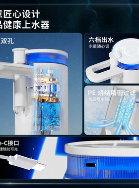 贝尔斯盾电动抽水器全自动桶装纯净水取水器过滤双泵出水口饮水机
