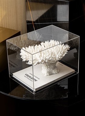 简约极简样板房售楼处天然珊瑚摆件客厅书房饰品软装饰品