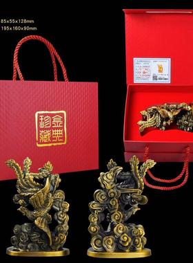 金龙摆件金凤凰摆件龙凤呈祥摆件龙凤摆件镀金摆件锌合金工艺品