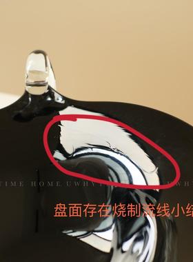 现代极简简约透明玻璃水果盘样板房酒柜摆件售楼处摆场摆设