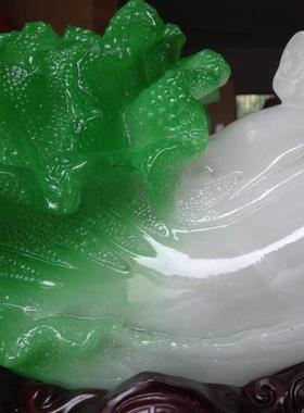 新款八方聚财 仿玉白菜招财 树脂工艺品摆件 家居开业装饰礼品