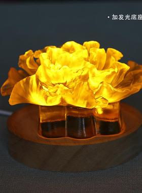 琉璃线香香薰炉牡丹花香插香炉家用室内香插莲花香座线香发光底座