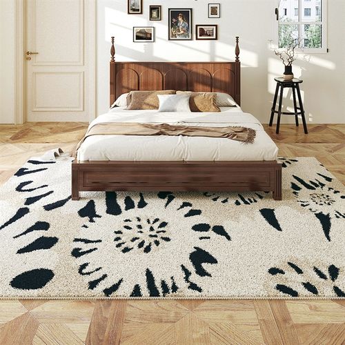 MUFEN 奶油风卧室牀边地毯法式高级客厅沙发茶几毯仿羊绒牀前地垫 - 图3