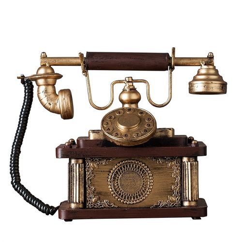 复古电话机怀旧道具模型老式铁艺听筒座机道具装饰品商品橱窗摆件 - 图2