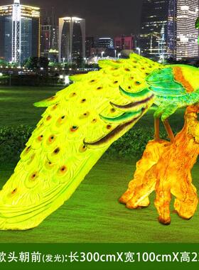 发光梅花鹿灯雕塑公园仿真孔雀摆件大户外景观动物灯光节造型亮化