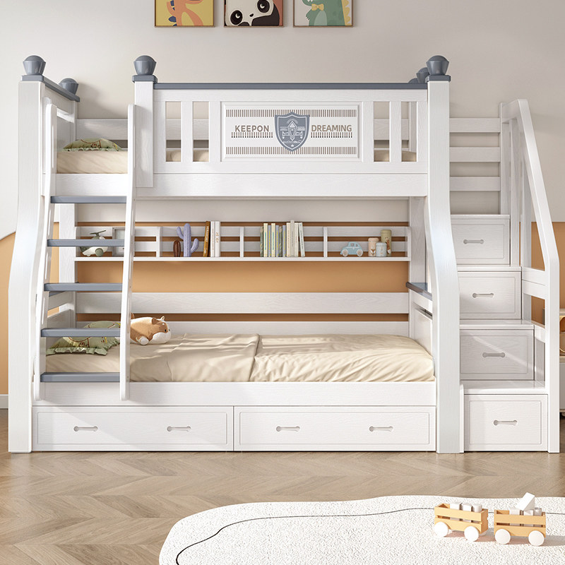 上下牀双层牀两层高低牀小户型全实木双人上下铺多功能儿童子母牀,淘宝优惠券,粉丝福利购,淘宝优惠卷