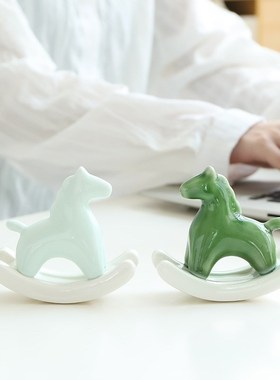 VIANNA丨摇摇马Dim创意陶瓷桌面摆件玄关茶桌书房软装饰乔迁礼
