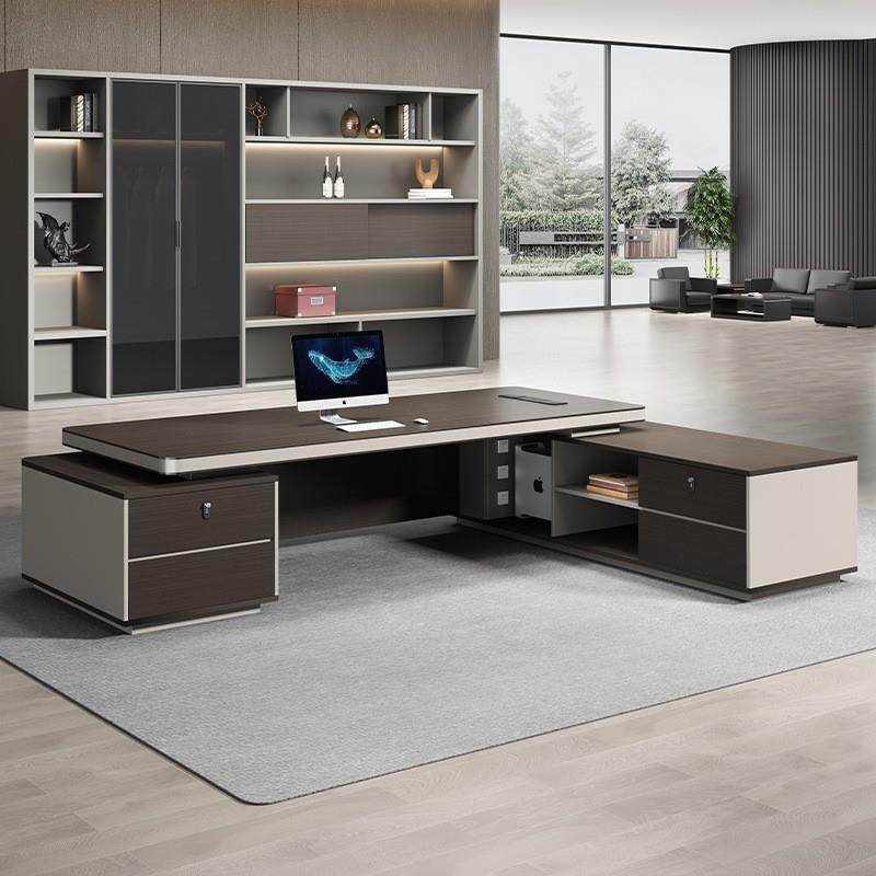 高端总裁桌老板办公室大班台办公桌简约大气双柜单人办公桌椅组合,淘宝优惠券,粉丝福利购,淘宝优惠卷