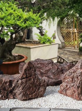 仿真假山泰山石落地景观摆件造景组合黑山黄蜡石田园别墅庭院装饰