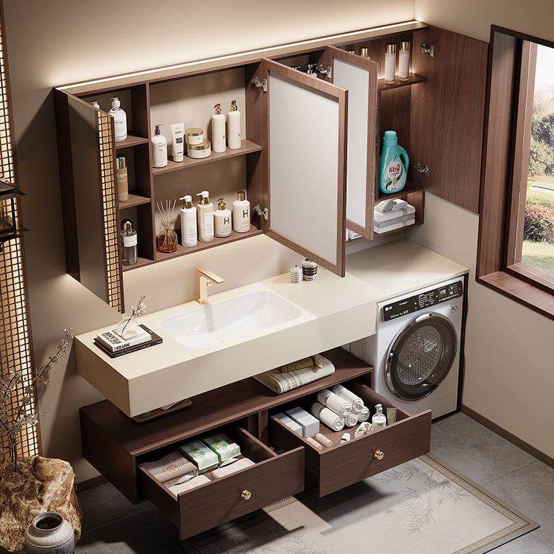 定制岩板陶瓷无缝热弯一体盆浴室柜组合卫生间洗衣机洗手台洗脸盆,淘宝优惠券,粉丝福利购,淘宝优惠卷