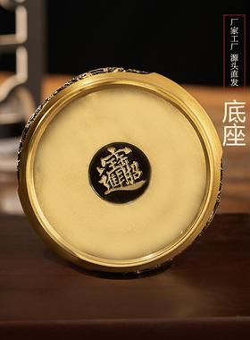 中式摆件黄铜烟灰缸客厅工艺品米缸底座貔貅山水底座风水摆件饰品