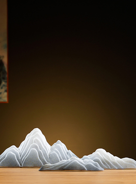 中式创意家居沙盘枯山水刘钱陶瓷假山玄关茶室桌面鱼缸造景装饰品