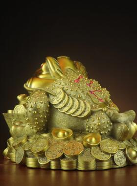 杨铜记纯黄铜金蟾 财源广进金蟾 日进斗金金蟾家居店铺铜金蟾摆件