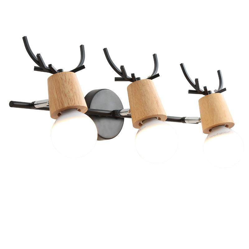 北欧简约个性实木款鹿角壁灯 卧室床头儿童房可爱壁灯LED个性鹿角,淘宝优惠券,粉丝福利购,淘宝优惠卷