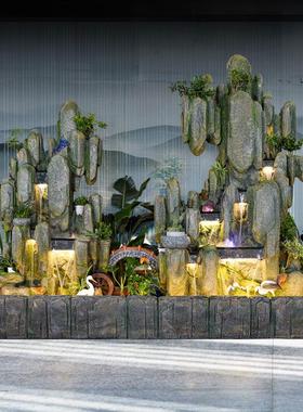 大型庭院假山流水喷泉风水球室外树脂家居装饰开业送礼招财摆件