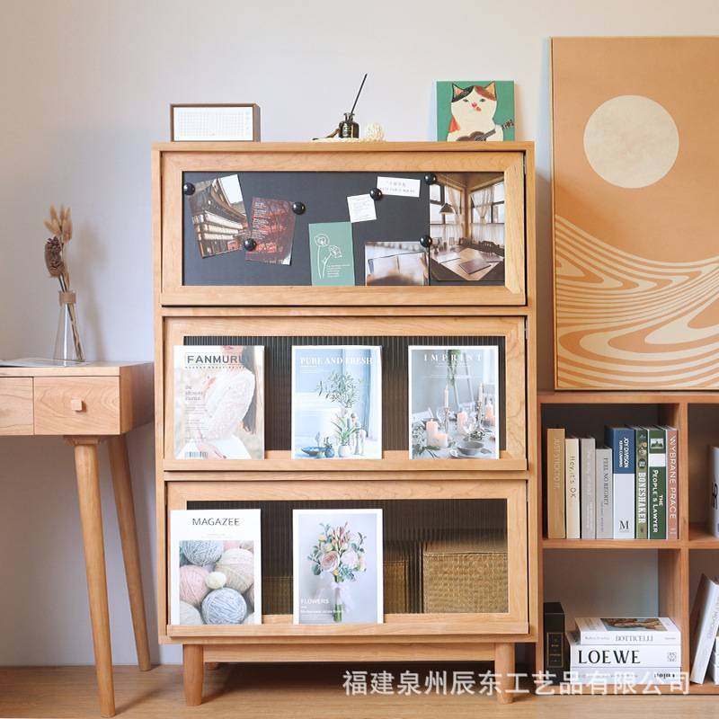 日式简约杂志柜 小户型多功能储物玻璃门书架餐厅多层收纳展示柜,淘宝优惠券,粉丝福利购,淘宝优惠卷